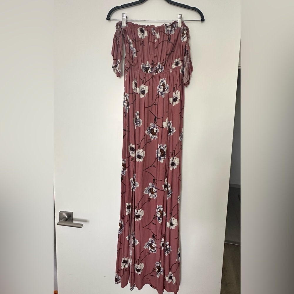 Ten Sixty Sherman Pink Off-the-Shoulder Maxi Dress